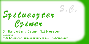 szilveszter cziner business card